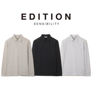 [에디션앤드지]26 SS 남자카라티 자카드 매쉬 조직 카라 긴팔 티셔츠 NEG2TT1901 DR4488