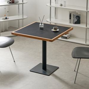 클로 블랙 목테 테이블 LPM 고무나무 원목 식탁 카페 업소용 800