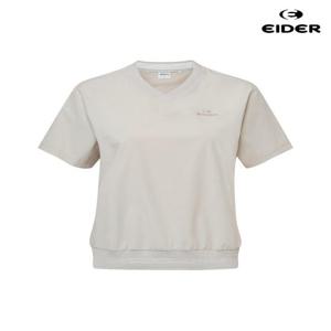 아이더 (DWM25215_W9) 여성 ON THE ROCK S 온더락 쉐도우 우븐 반팔 브이넥 티셔츠