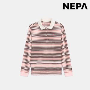 네파[택가109,000]여성 기능성 캐주얼 스트라이프 카라 티셔츠 7L25245