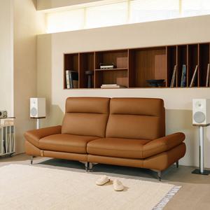 [다우닝] 피아 3인 전체 천연가죽 소파+스툴