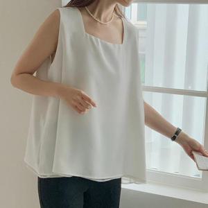 [강물처럼]아이우먼 심플이중민소매블라우스 RDS357M505 빅사이