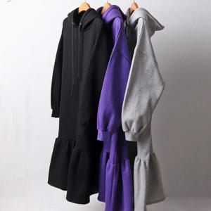 [강물처럼]빅사이즈프릴원피스 F905L411 밑프릴기모후드원피스 R