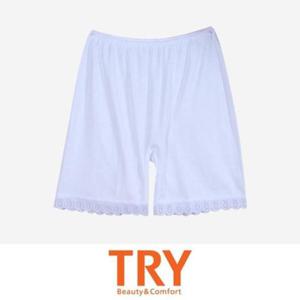 속바지 (트라이) 밑단 꽃무늬 레이스 순면 여성 3부