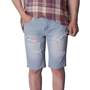 남자편한바지 여름 데미지 연청 반바지 찢어진 청바지 남자 팬츠