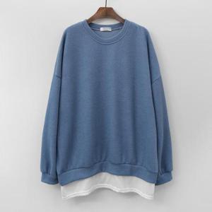 [강물처럼]아이우먼 루즈핏레이어드맨투맨 ILE855M410 빅사이즈