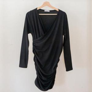 [강물처럼]빅사이즈원피스 X066L601 기모브이옆셔링원피스 RD (4