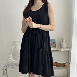 [강물처럼]아이우먼 이단캉캉민소매원피스 YYX073M601 빅사이즈