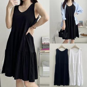 [강물처럼]위쉬몰 YY 이단티어드나시원피스(X073H601) 빅사이즈