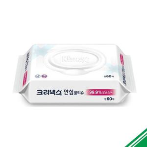 [베스트쇼핑]크리넥스 99.9 안심 물티슈 캡형 60매 x12개