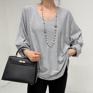 [강물처럼]아이우먼 라운드둥근기모티셔츠 RAX019M601 빅사이즈