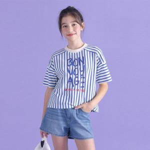 [디디오]주니어 G.본보야지 스트라이프 반팔 티 GXUTO20