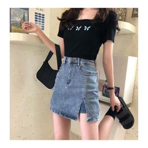 여름치마 여성청치마 여자 데님 치마바지 미니 트임 스커트 1P