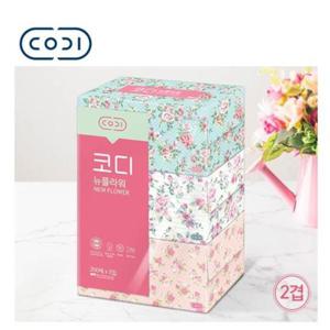 2겹각티슈 코디 뉴플라워 미용티슈 2겹 각 갑티슈 250매x3입