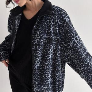 [강물처럼]아이우먼 레오파드후리스배색집업 POT514M601 빅사이