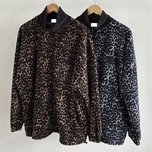 [강물처럼]빅사이즈아우터 T514L601 레오패턴배색넥집업 PO (447