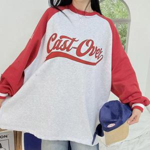 [강물처럼]아이우먼 기모박시캐스트맨투맨 POV949M512 빅사이즈