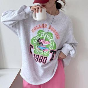 [강물처럼]아이우먼 롤러부기기모박시맨투맨 LIV960M601 빅사이