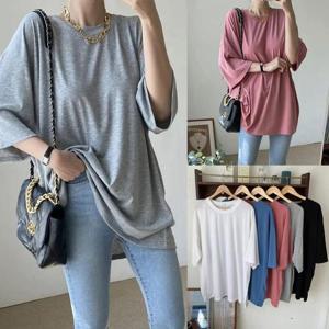 [강물처럼]위쉬몰 RA 기모라운드반팔티셔츠(V993H601) 빅사이즈