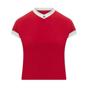 베르사체 반팔 티셔츠 10236971A17894 2RC90 LIPSTICK RED WHITE