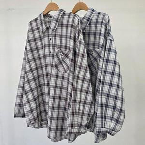 [강물처럼]빅사이즈카라남방 U003L503 트리패치체크박스남방 LY