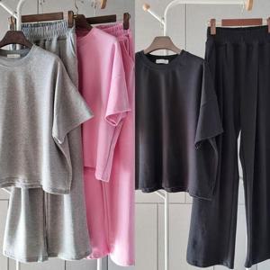 [강물처럼]빅사이즈티바지세트 U018L503 심플반팔루즈바지투피스