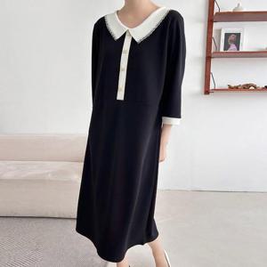 [강물처럼]아이우먼 센티심플배색카라원피스 BST935M502 빅사이