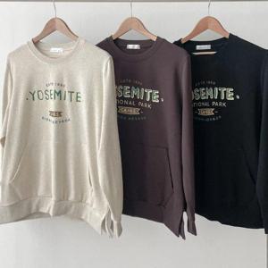 [강물처럼]빅사이즈주머니티 U007L503 시에라나염주머니맨투맨 S