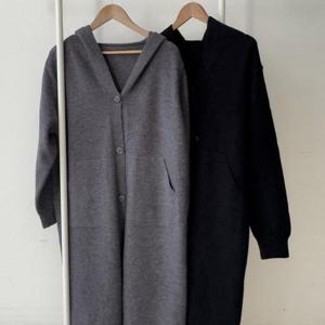 [강물처럼]빅사이즈롱가디건 T615L502 소울솔리드후드가디건 SM