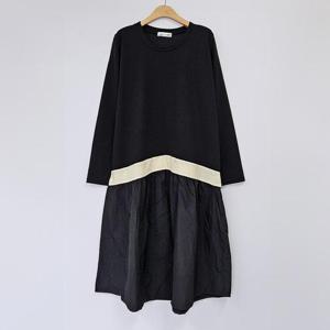 [강물처럼]아이우먼 다움배색바스락원피스 BSS547M502 빅사이즈