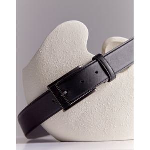 [헤지스ACC][쇼핑백동봉] 남성 블랙 단색 H장식 소가죽 벨트  HJBE3F331BK