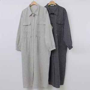 [강물처럼]빅사이즈셔츠원피스 T833L502 에이치체크카라원피스 L