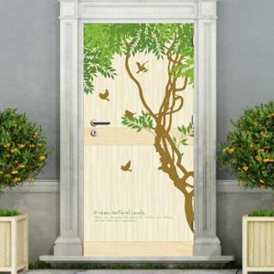 [데코] 현관문 리폼 시트지_새들과 등나무 아래에서