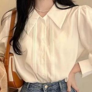 [의류] 빅카라 퍼프소매 남방 셔츠 블라우스 LD2521