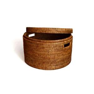 [반려] 미얀마 천연 라탄 세이크 헤드 박스 미디움 M BK105