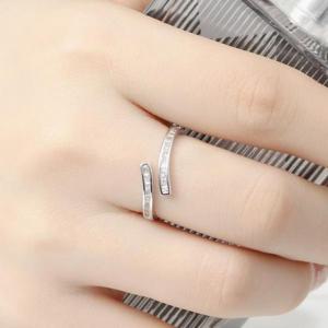 [패션] 비쥬홀릭 실버925 백금도금 오즈 큐빅 오픈링 반지