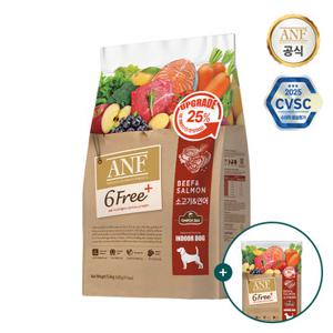 [GS단독특가]ANF 강아지사료 식스프리+ 소고기연어 5.6kg 외+샘플 40g(랜덤)