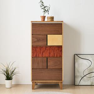 미라벨 고무나무 원목 몬드리아 5단 서랍장 600 (착불)