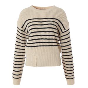 [에이비에프지]밑단단추포인트 스프라이프긴팔니트 APY5HW44G