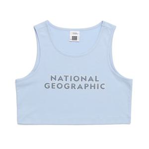 내셔널지오그래픽 N242WTS120 로고 크롭 민소매 티셔츠 SKY