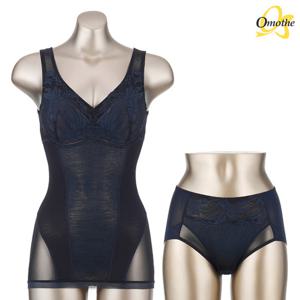 오모떼 프리미엄 수피마 면100수 메쉬 보정 바디쉐이퍼 팬티 2종 세트/네이비