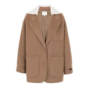 [에이비에프지]후드 레이어드 스타일 오버핏 핸드메이드 캐시미어 하프 코트 APY4QJ02J