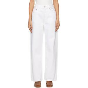 26 SS 에이골디 여성 화이트 로우 슬렁 배기 데님 진 251214F069041