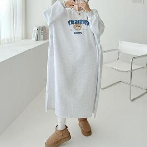 빅사이즈 411 미소베어기모박스원피스 DNMT266