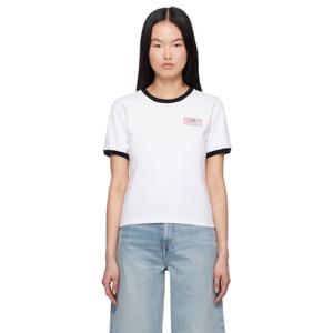 26 SS 가니 여성 화이트 스몰 헤비 코튼 티셔츠 251144F110003