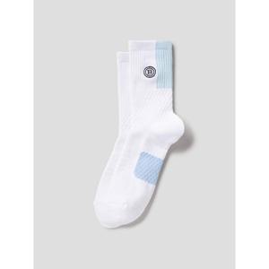 [빈폴ACC(골프)] (BE51KTB021) 남성 뒤 스트라이프 포인트 미들삭스 - 화이트