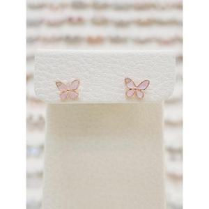 볼라레 세이브존01 14k 핑크골드 나비 에나멜 귀걸이 GE563