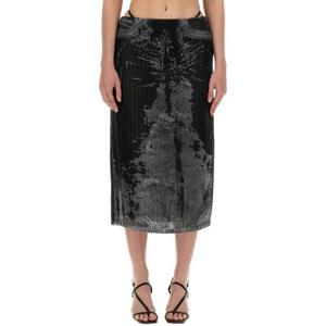 디젤 블랙 플리츠 텍스처 하이웨이스트 스커트 A14512 068MU01