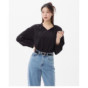 플라스틱아일랜드  소매 핀턱 볼륨 블라우스 (PR2WB366)