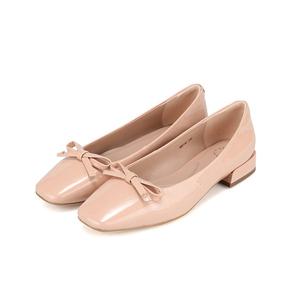 [바바라(슈즈)]소가죽 리본장식 사각토 여성플랫_BBI142BE